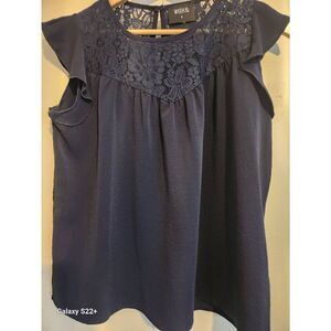 T37 WEEK& sleeveless black lacy  blouse